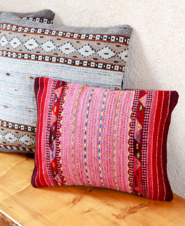   Handwoven Zapotec Indian Pillow - Rosie's Braids Wool Oaxacan Textile